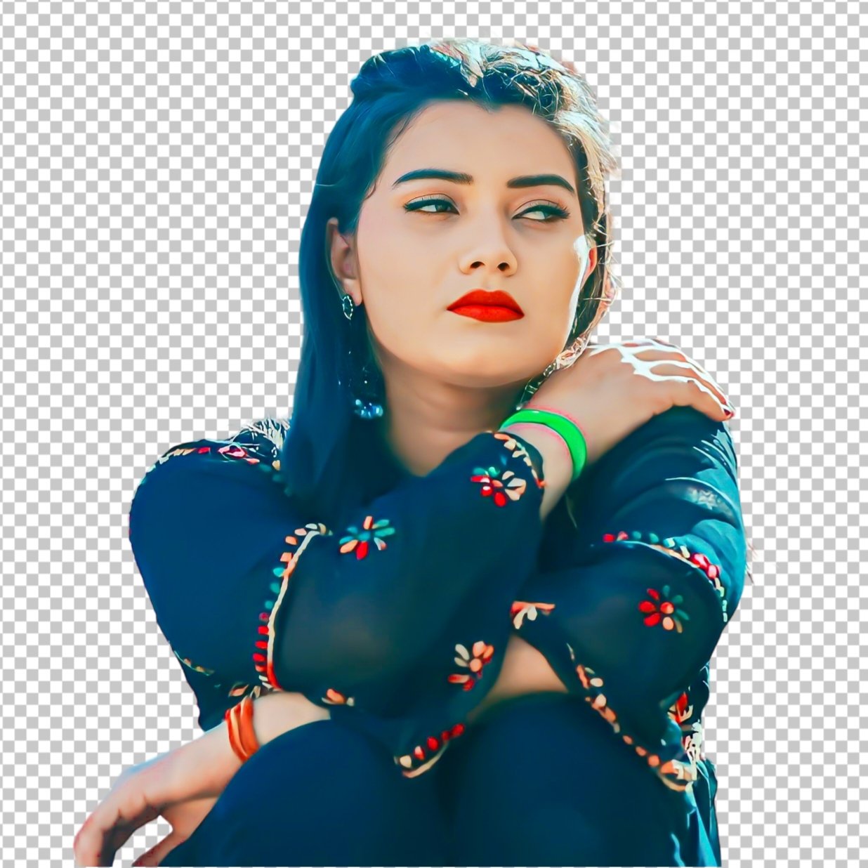 Indian emotional girl PNG image download 