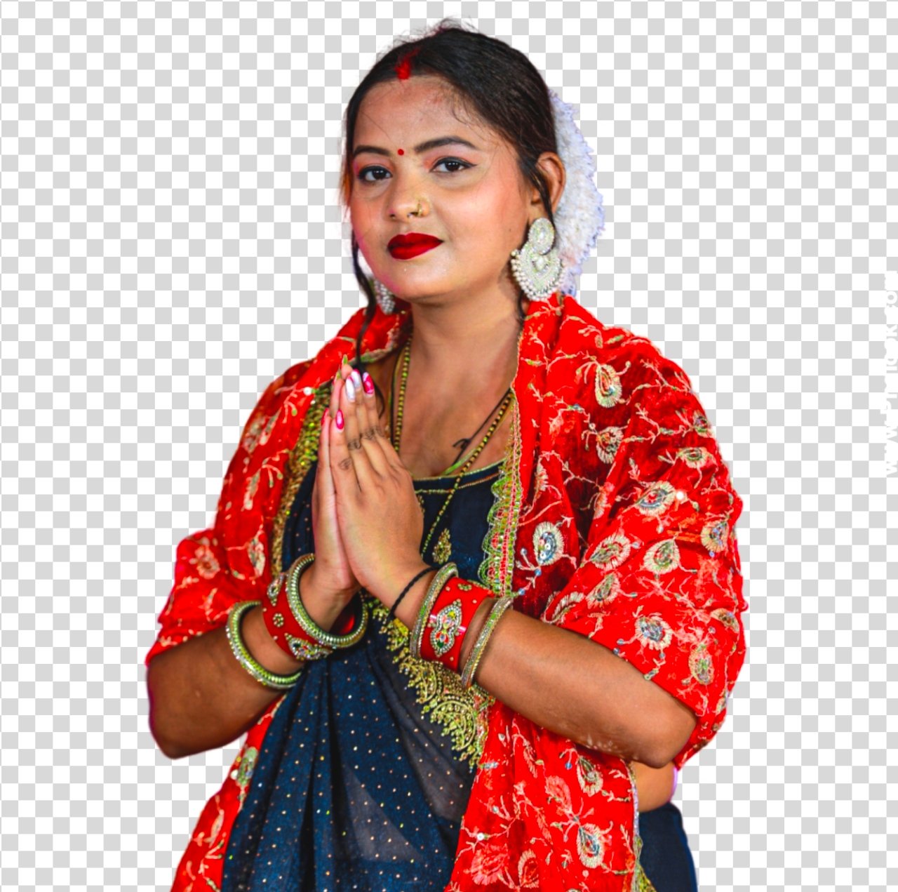 Girl PNG with Chunri, Navratri photo editing girls PNG
