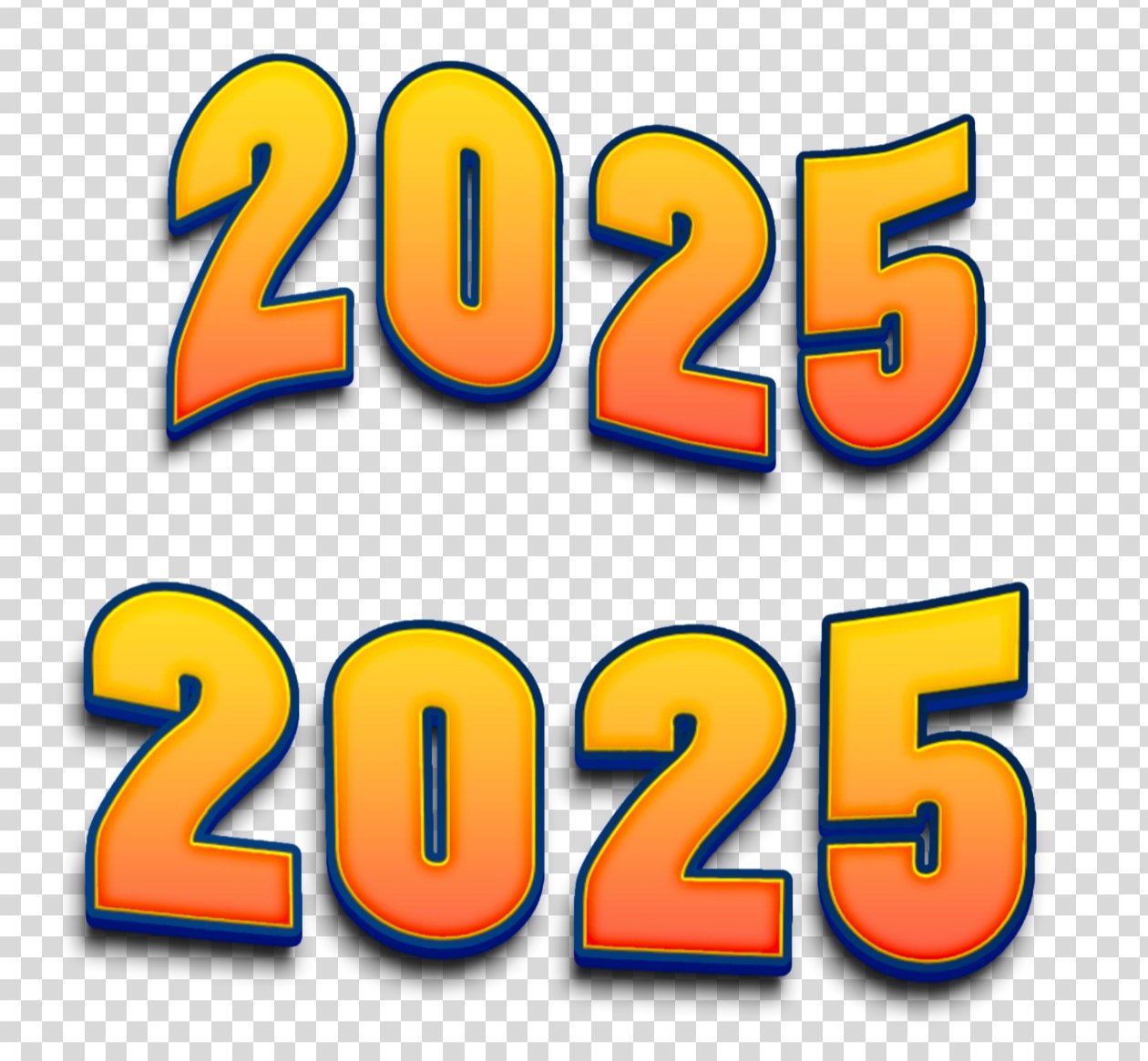 2025 number text PNG images 