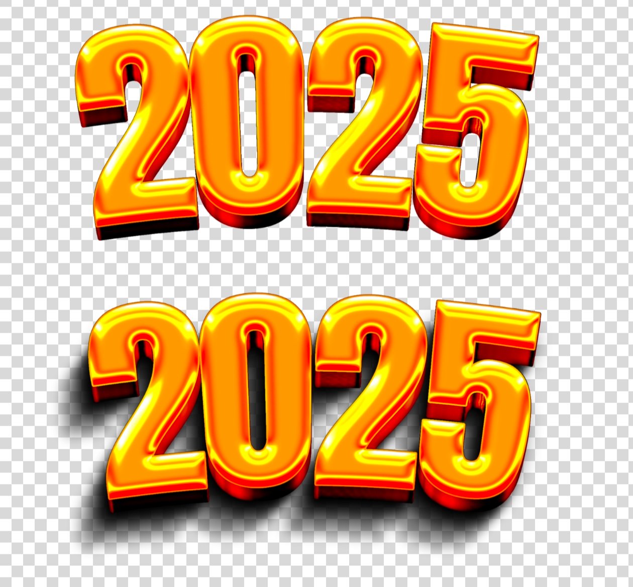 Happy New Year 2025 banner editing PNG image download 