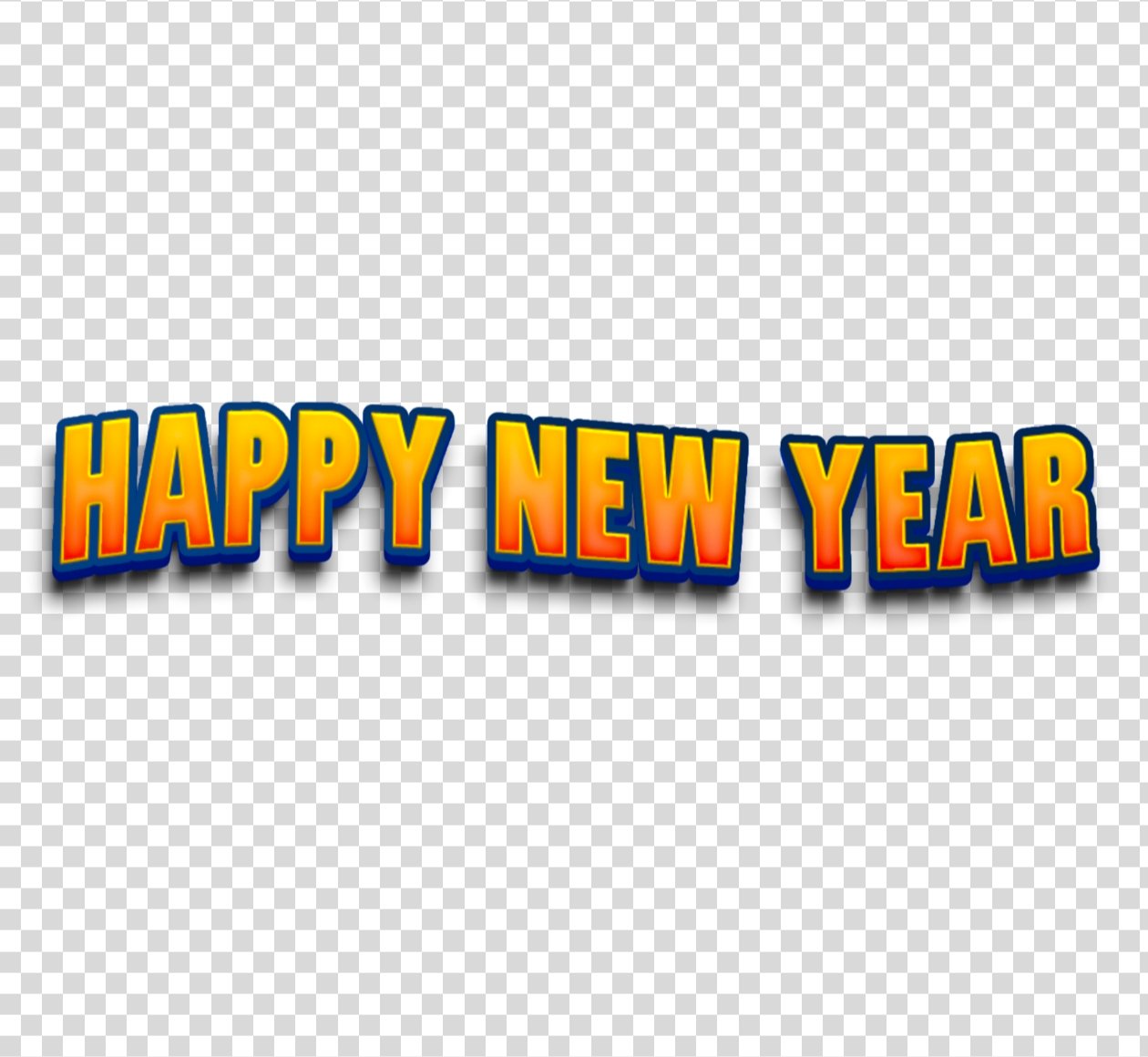 Happy New Year 3D text PNG transparent image download