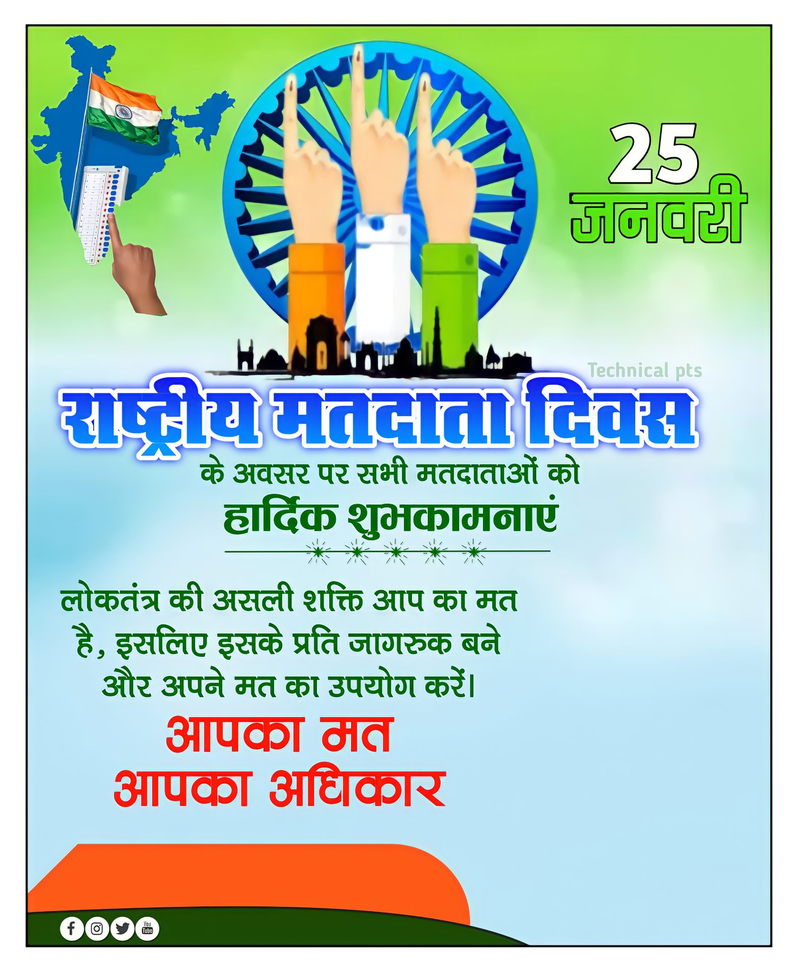 राष्ट्रीय मतदाता दिवस पोस्टर| National Voters Day poster kaise banaen| rashtriy matdan Divas poster plp file download
