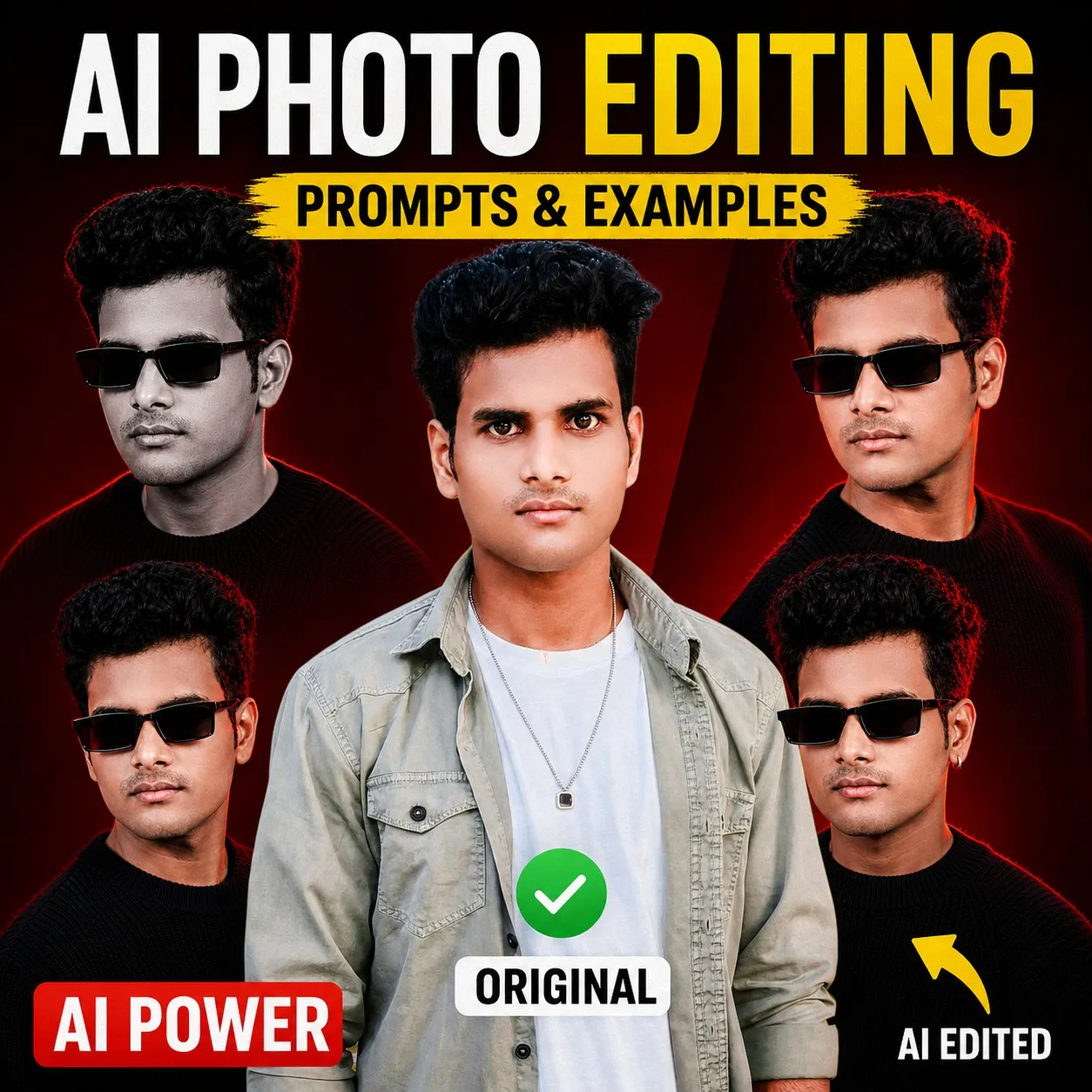 🔥 Black Sweater Sunglasses AI Prompt | Free Bing Image Creator Prompt