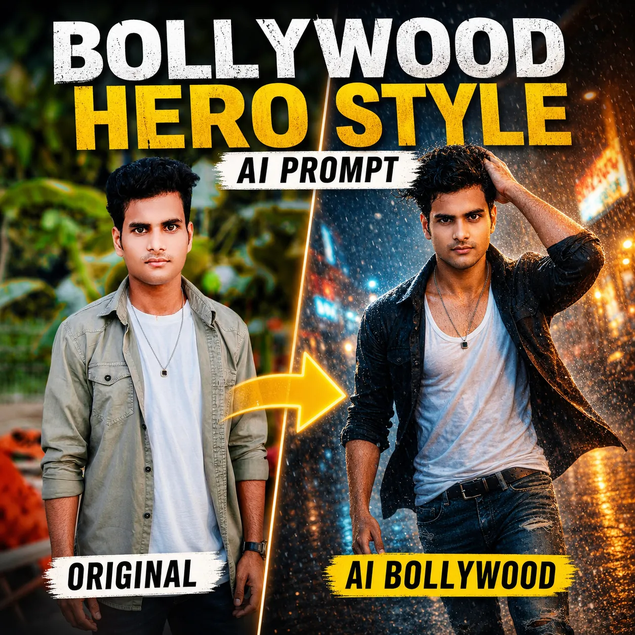 Bollywood Hero Style AI Photo Prompt 2027 | Viral SRK Hrithik Look Prompt