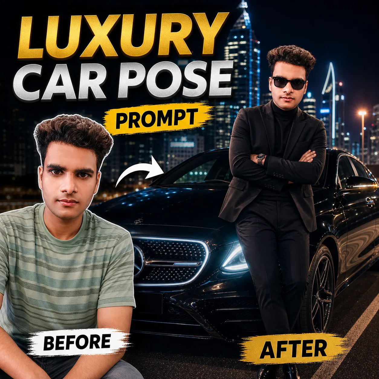 Luxury Car Pose AI Photo Prompt 2027 | Viral Billionaire CEO Look Prompt