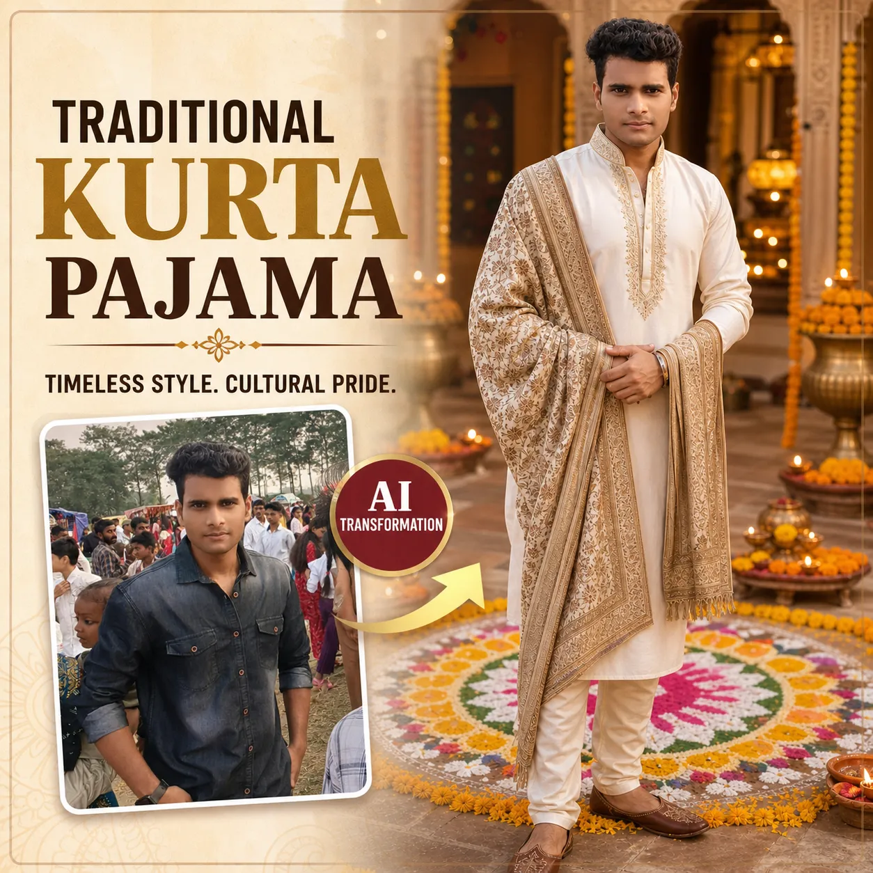 Traditional Kurta Pajama AI Prompt 2027 - Free Festive Look
