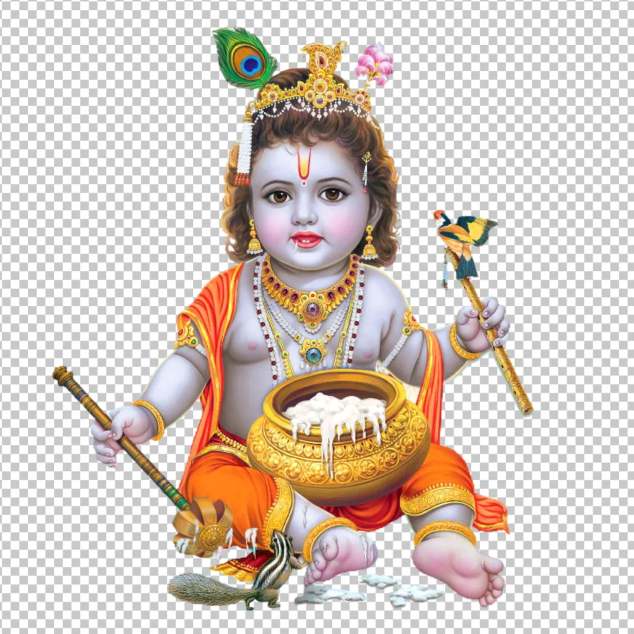 Bal Krishna PNG Image Free Download - Laddu Gopal HD Transparent Background