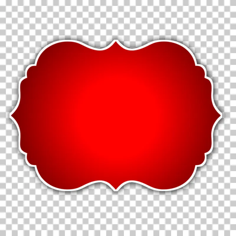 Red Decorative Vintage Label Frame PNG