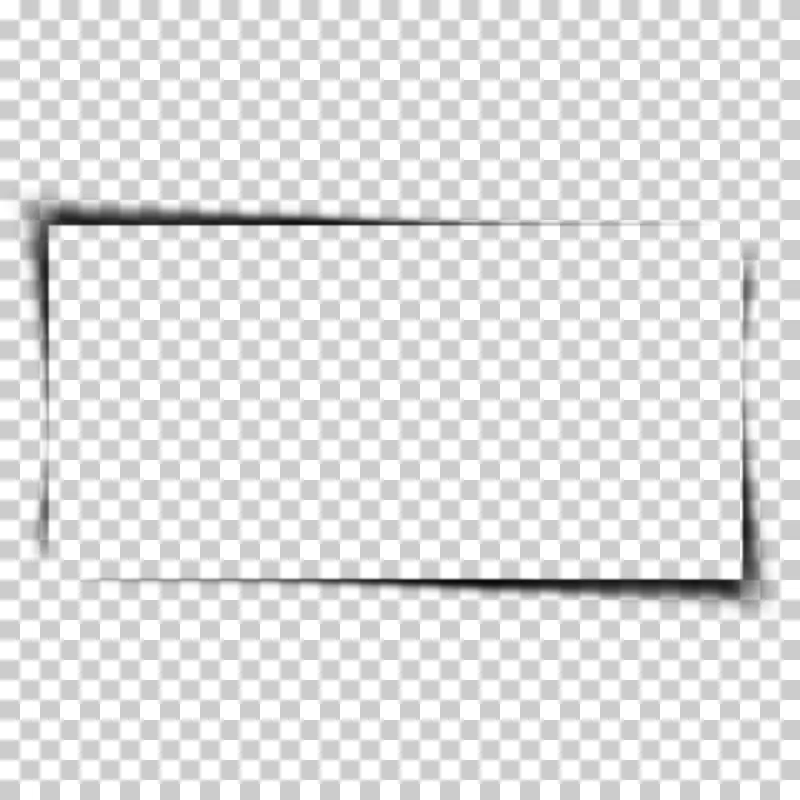 Blank White Rectangle Frame with Shadow PNG