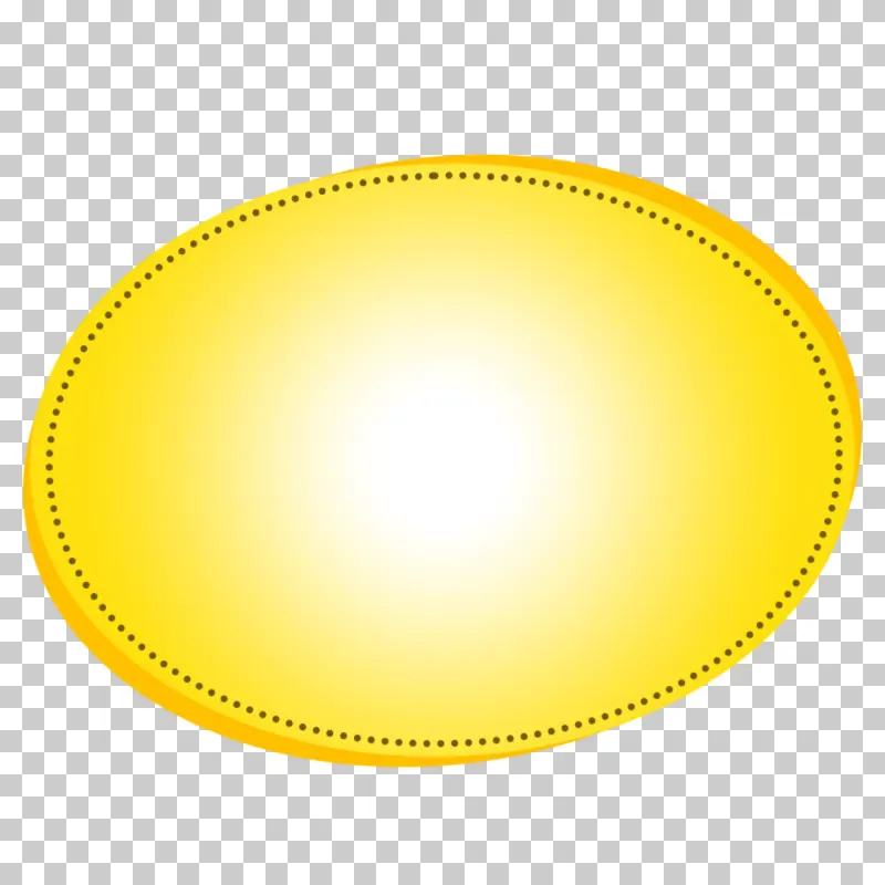 Golden Yellow Oval Coin Badge PNG – Shiny Blank Frame