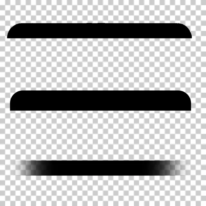 Black Horizontal Bars and Shadow Lines PNG – Design Elements