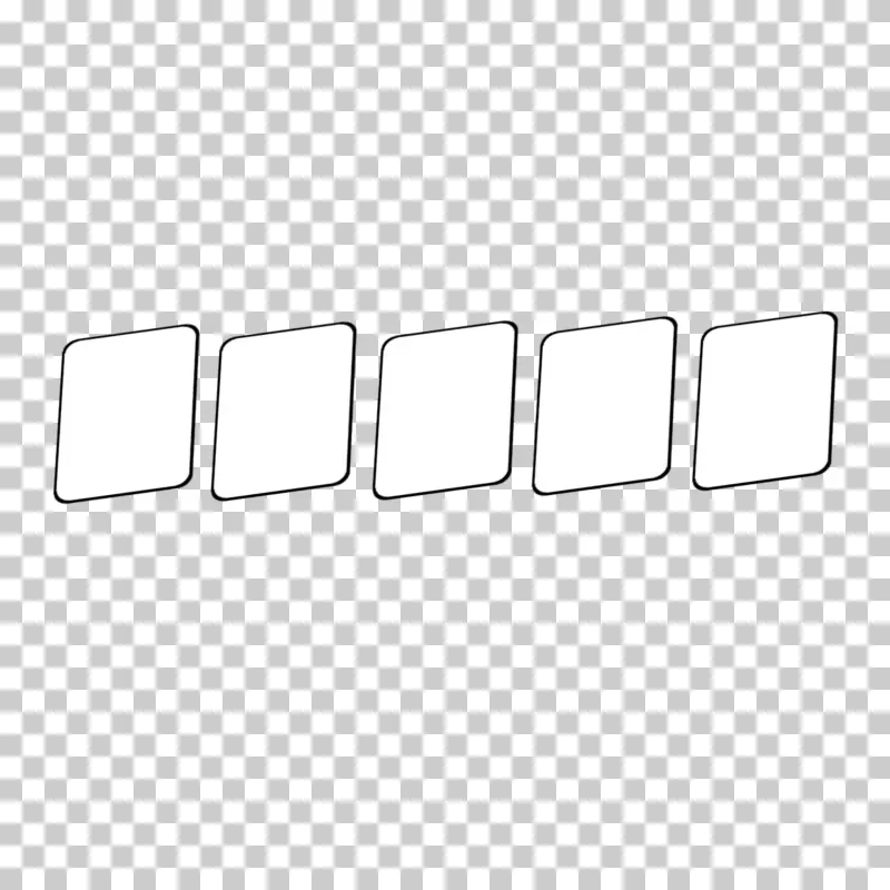 Five Blank Rounded Square Frames Outline PNG