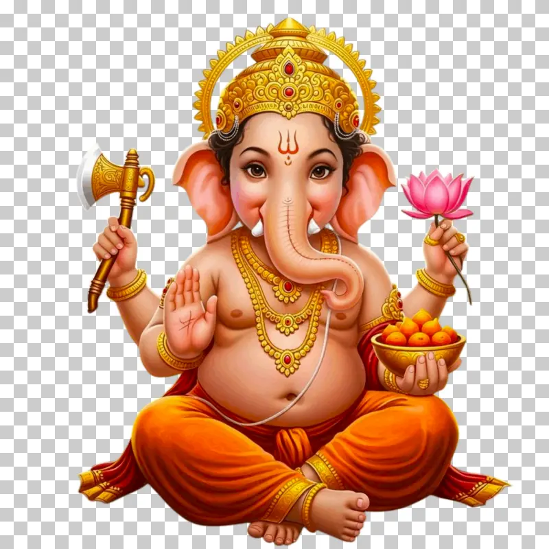 Lord Ganesha Divine Blessing PNG Image