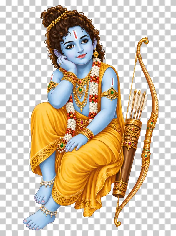 Bal Ram Ji PNG – Cute Child Form of Lord Rama with Bow & Arrow