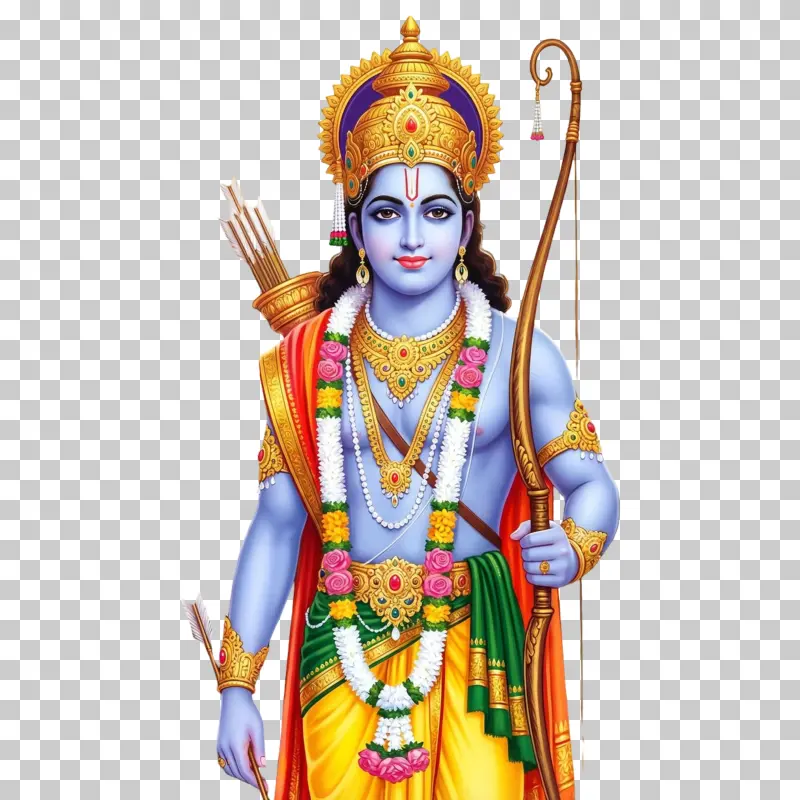 Lord Shri Ram with Bow and Arrow PNG - Divine Ayodhya Ram Image