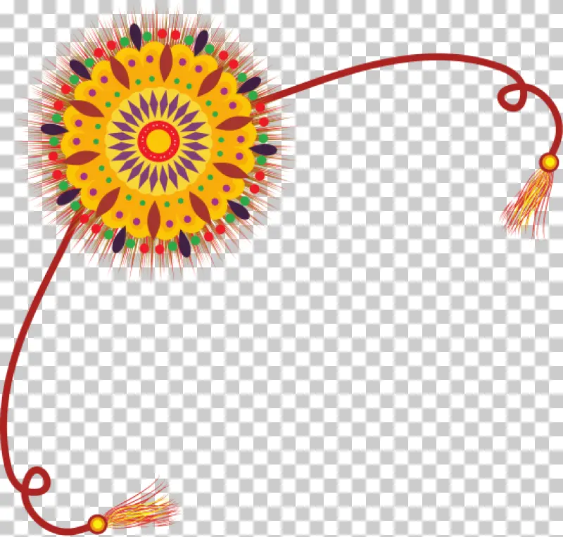 Colorful Traditional Rakhi PNG - Rakshabandhan Design Element