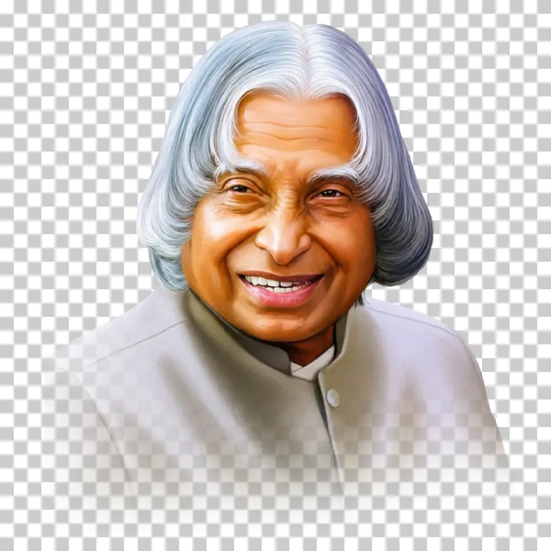 Dr. APJ Abdul Kalam Smiling Face PNG Image Free Download – HD Transparent
