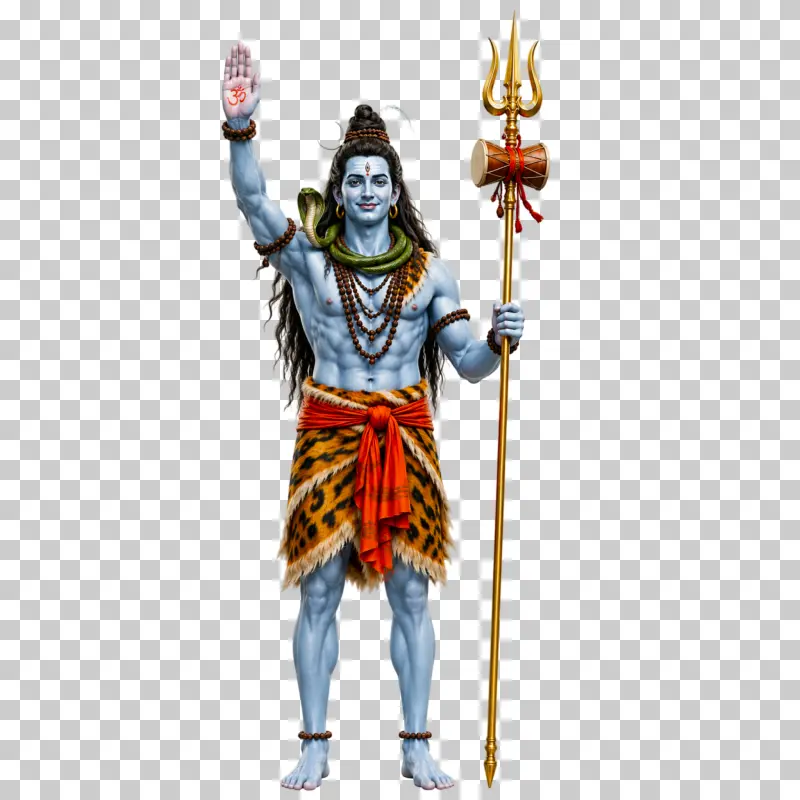 Lord Shiva Standing PNG – Mahadev HD Blessing Pose Image